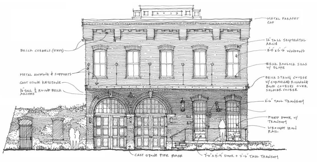 1116x570 Old Smyrna Firehouse - Firehouse Sketch