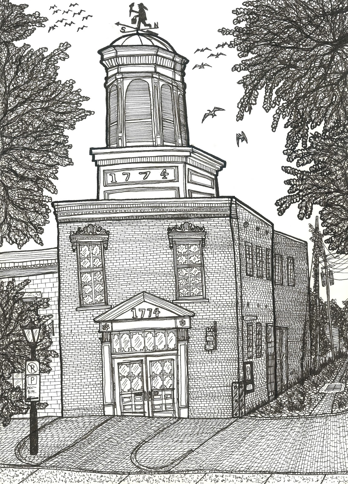 1152x1600 Urban Sketchers Washington Dc Friendship Firehouse - Firehouse Sketch