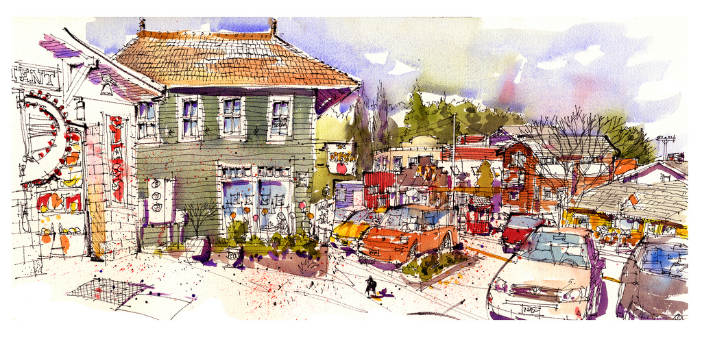 1024x492 Langley Firehouse Sketching Outside On A Rare Sunny Day - Firehouse Sketch
