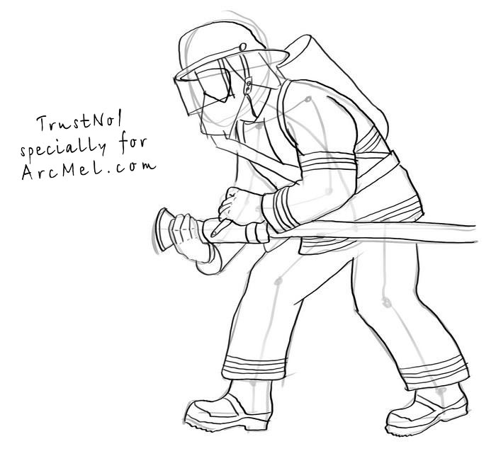 700x668 How To Draw A Fireman Step By Step - Fireman Sketch