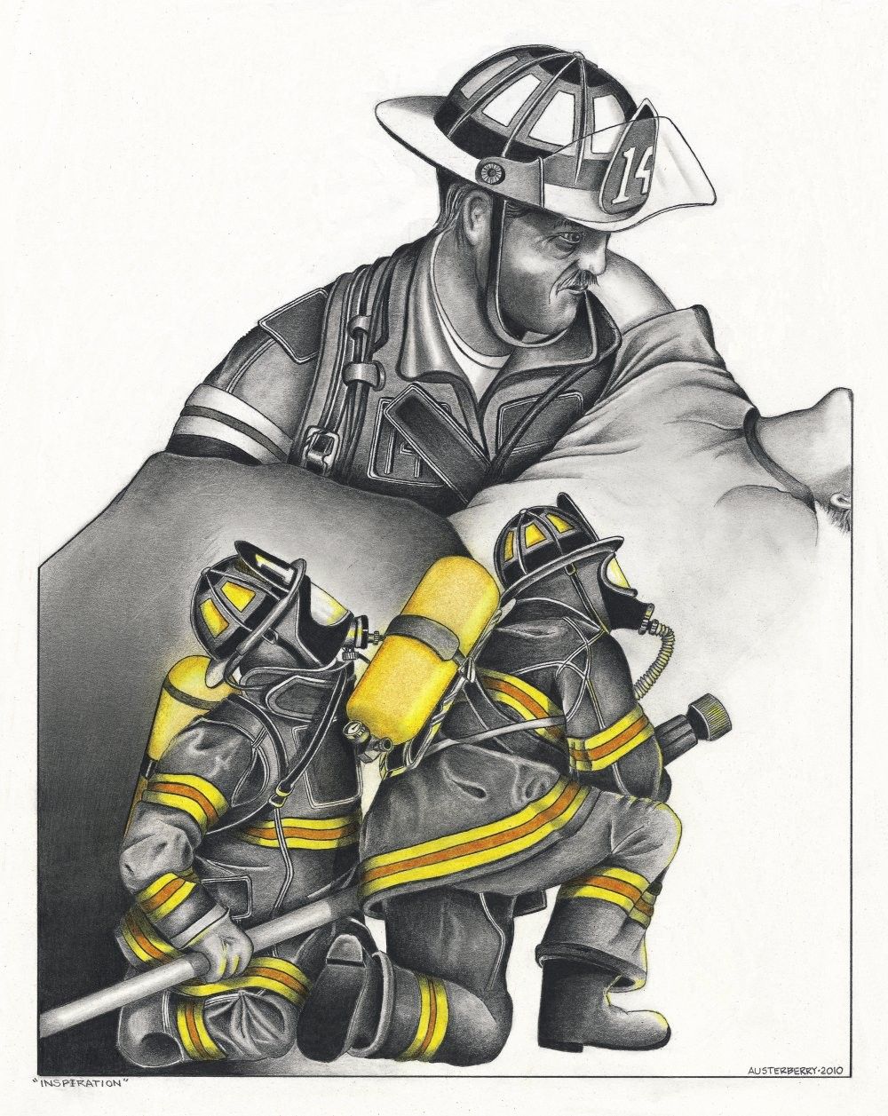 1000x1257 Firefighter Art - Fireman Sketch