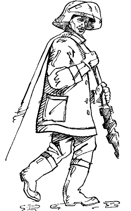 447x720 Fireman Carry Hose - Fireman Sketch