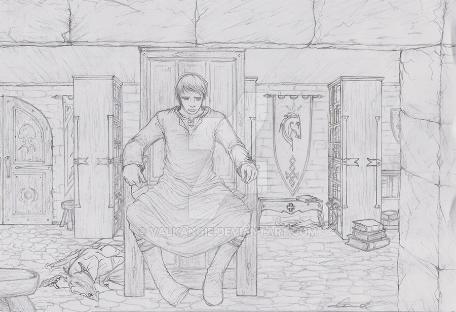 900x615 The Fireplace Sketch By Valkangie - Fireplace Sketch