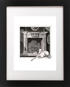 242x300 Vtg Antique Borzoi Russian Wolfhound Dog Fireplace Mantel Bampw - Fireplace Sketch