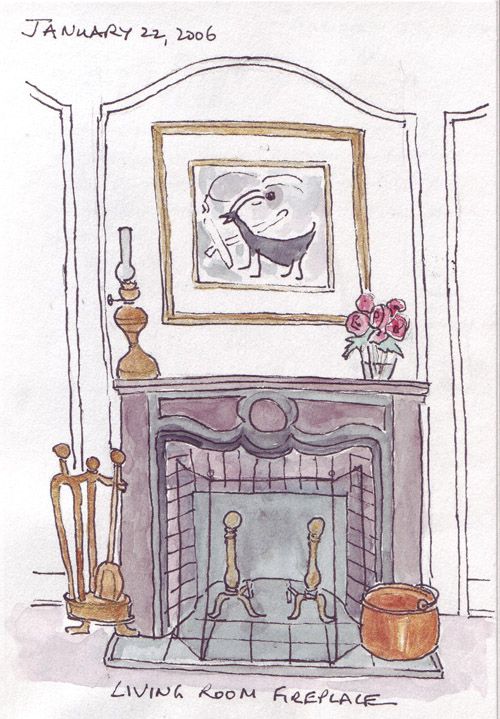 500x719 Fireplace Sketch - Fireplace Sketch