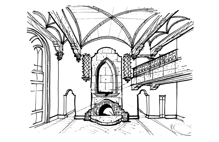 740x480 Daedalus Design Studio - Fireplace Sketch