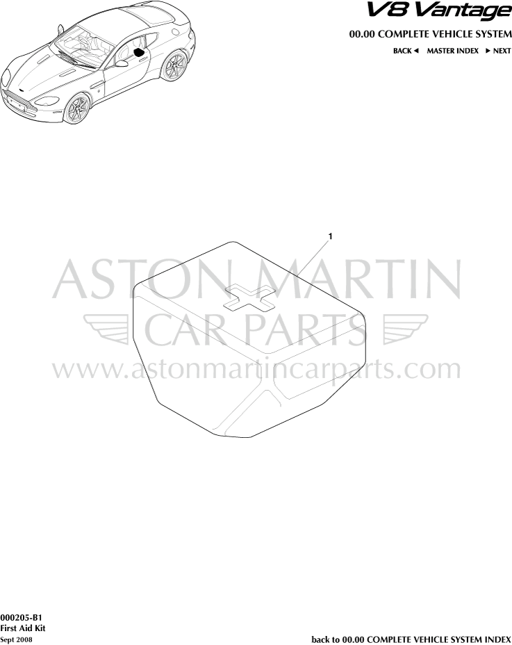 737x928 First Aid Kit For Aston Martin V8 Vantage - First Aid Kit Sketch