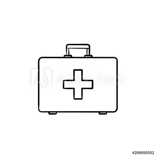 500x500 First Aid Kit Hand Drawn Outline Doodle Icon. First Aid - First Aid Sketch