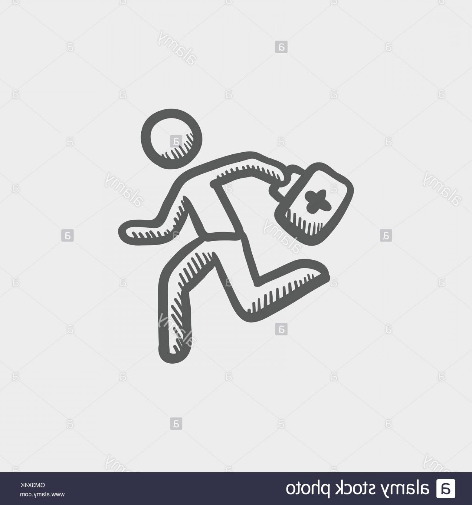 1560x1668 Stock Photo Paramedic Running With First Aid Kit Sketch Icon - First Aid Sketch