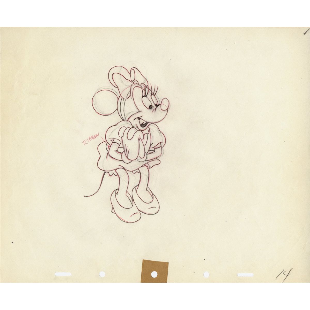 1200x1200 Original Production Drawing Of Minnie Mouse From First Aiders - First Sketch