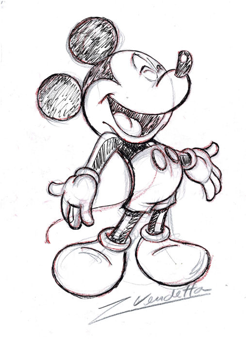 507x700 Laughing Mickey Mouse - First Sketch Of Mickey Mouse