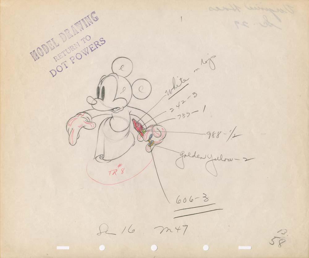 1000x833 Mickey Mouse The Worm Turns Original Model Drawing - First Sketch Of Mickey Mouse