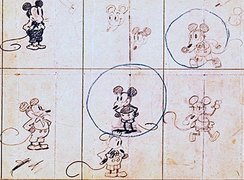 500x370 Earliest Known Drawing And Probably The First Drawing Of Mickey - First Sketch Of Mickey Mouse