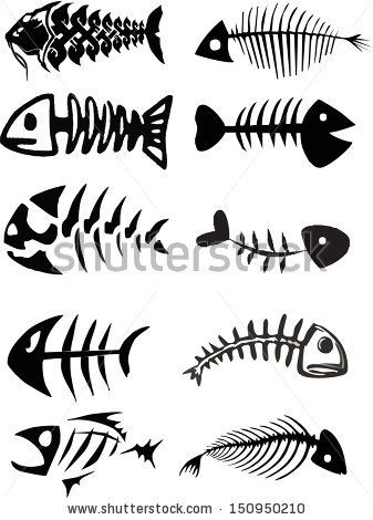 337x470 Fish Skeleton Logo Fish Skeleton - Fish Bone Sketch