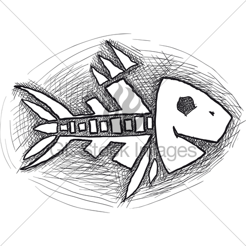 500x500 Black Fish Bone Gl Stock Images - Fish Bone Sketch