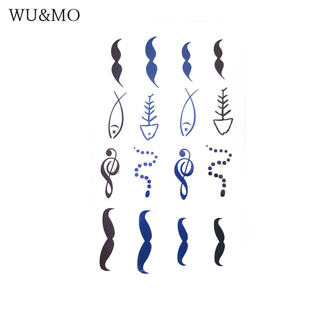 640x640 Hc 204 Body Art Sex Products Black White Sketch Fish Bone Mustache - Fish Bone Sketch