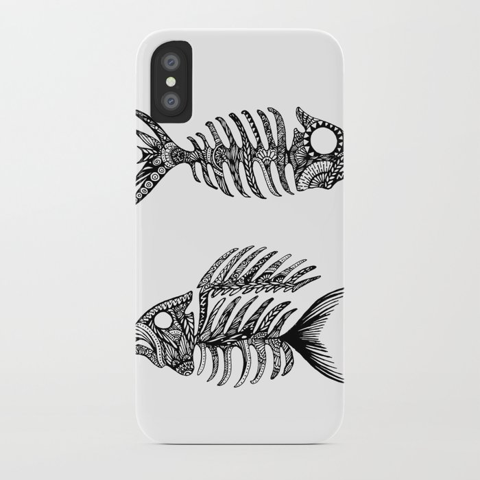 700x700 Original Artwork Fish Bone Print, Abstract Ink Painting, Summer - Fish Bone Sketch