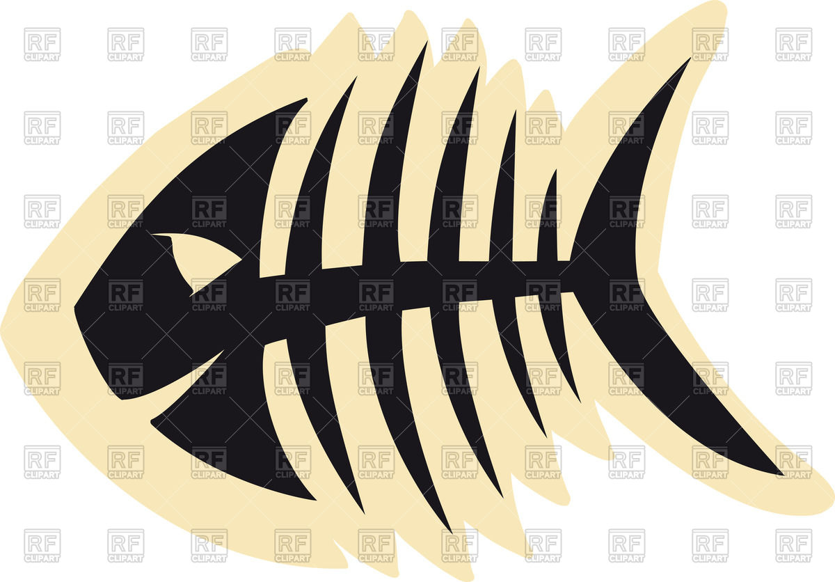 1200x836 Sketch Of Fish Skeleton - Fish Bone Sketch