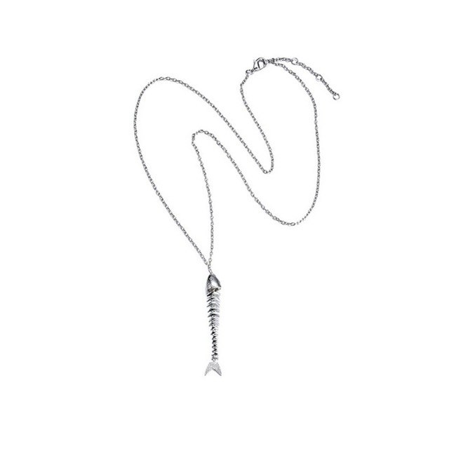 640x640 Fashion Women Men Stainless Steel Whole Fish Bone Shape Pendant - Fish Bone Sketch