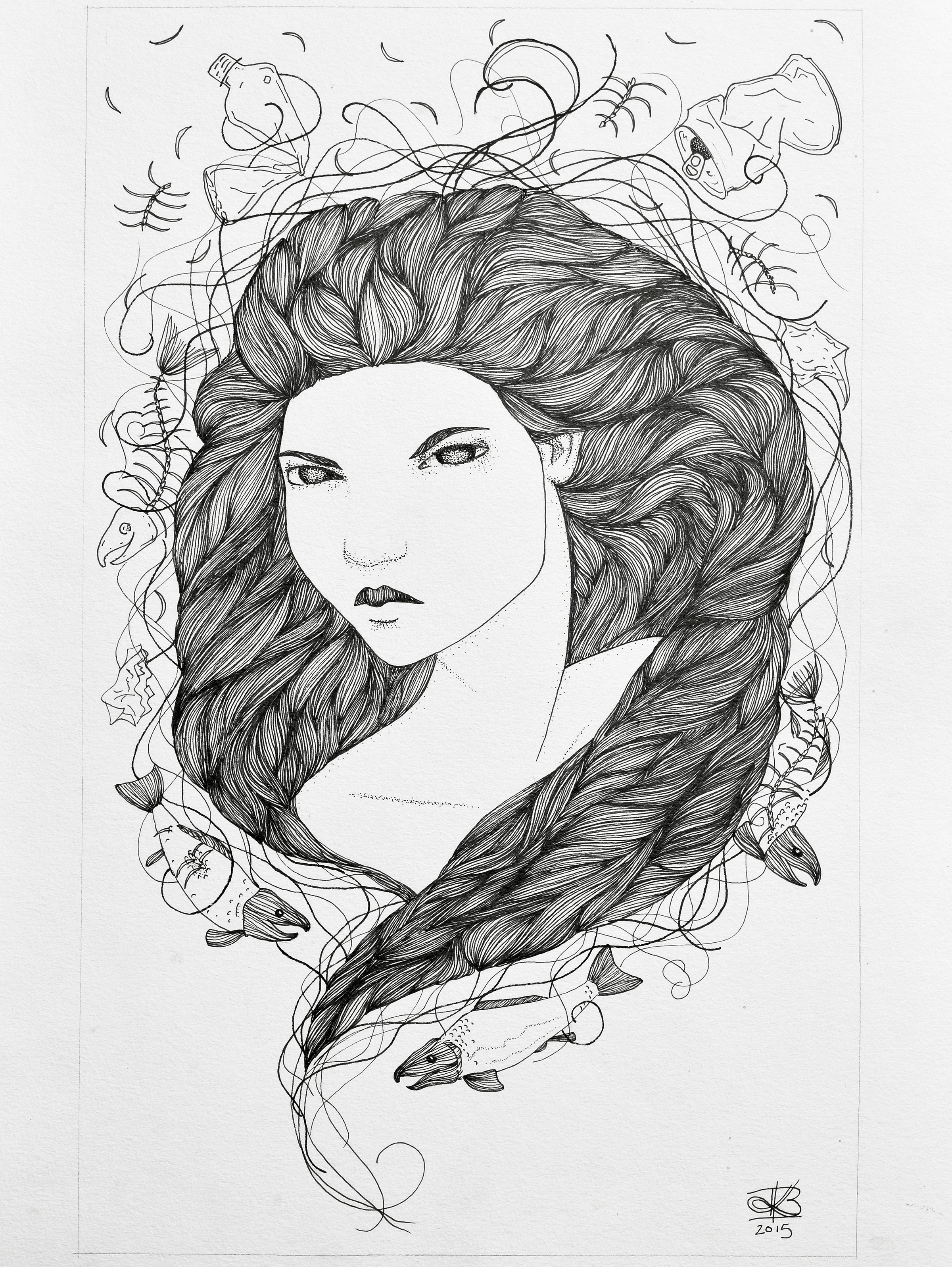 2400x3192 Fish Bone - Fish Bone Sketch