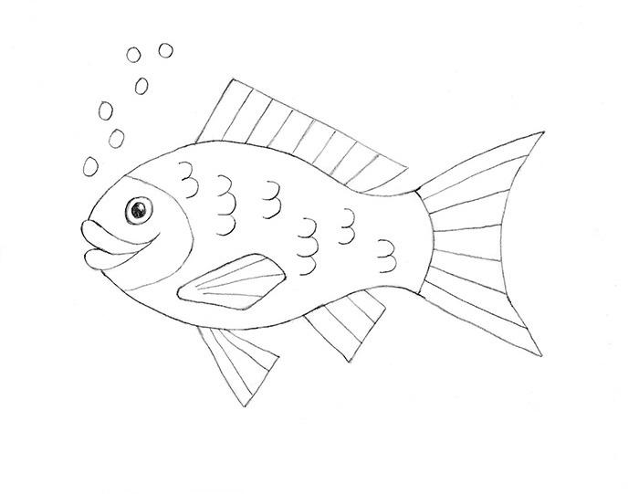 700x541 How To Draw A Fish Lovetoknow - Fish Head Sketch