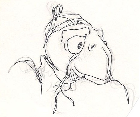 471x394 Inspector Gill (Fish Police) - Fish Head Sketch