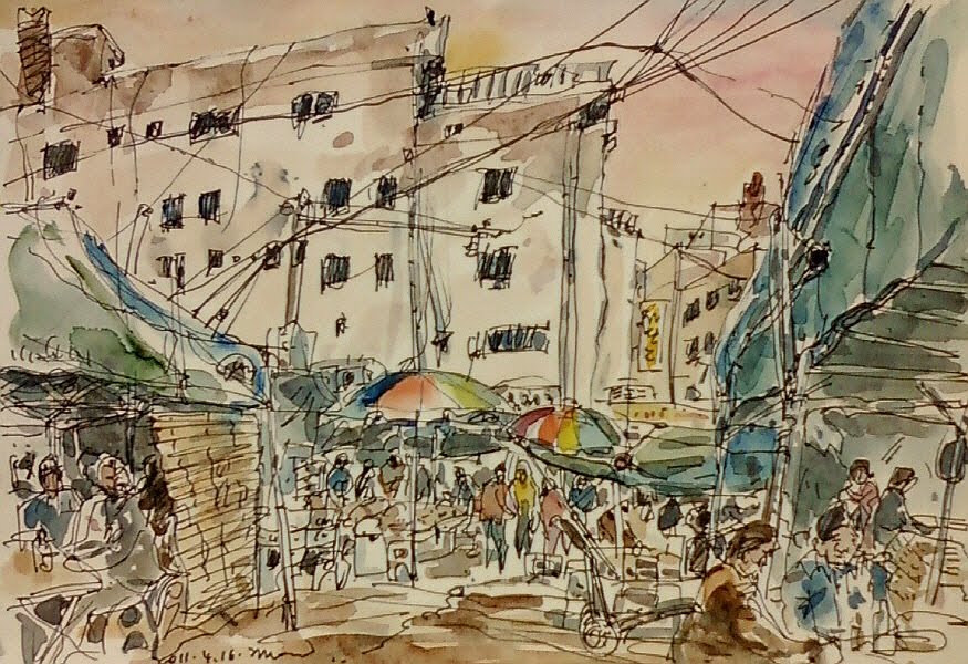 875x600 Seoul Urban Sketchers Some Other Sketches In The 31st Sketchcrawl - Fish Market Sketch
