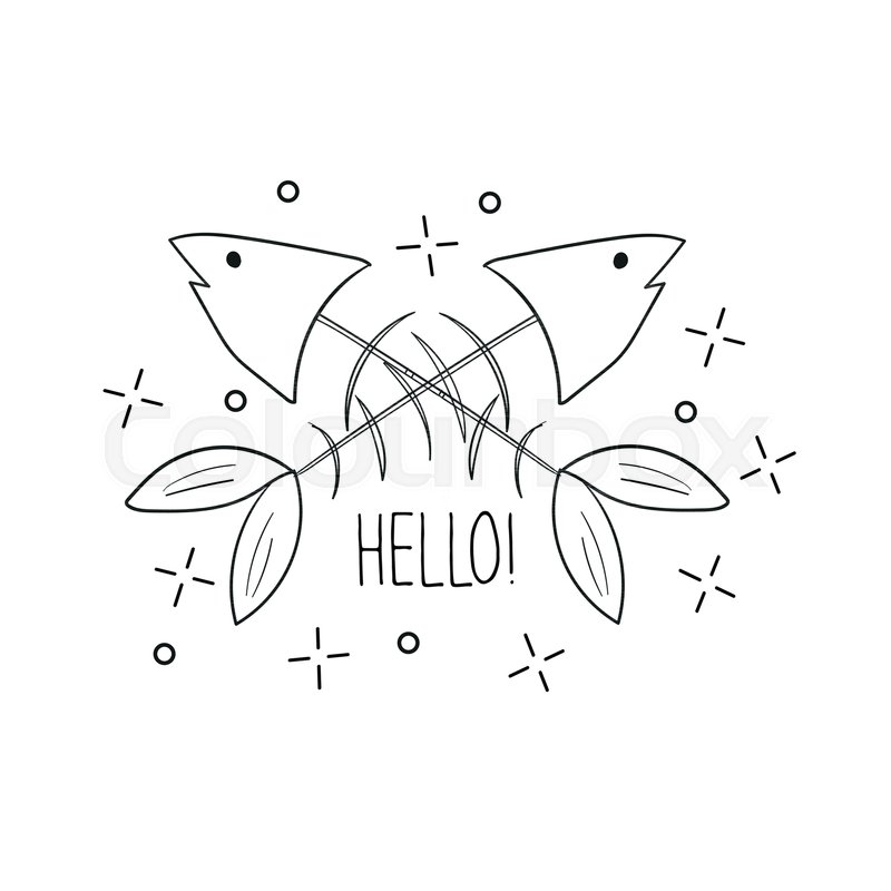 800x800 Hand Drawn Fish Skeleton. Sketch Style. Vector Illustration. T - Fish Skeleton Sketch