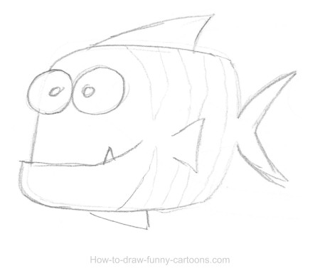 450x388 Fish Drawing (Sketching + Vector) - Fish Sketch