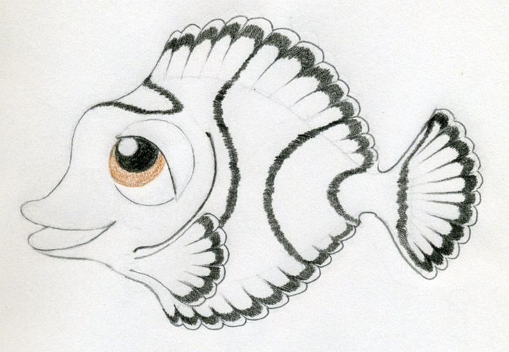 731x505 Original Cartoon Fish Drawing - Fish Sketch Drawings