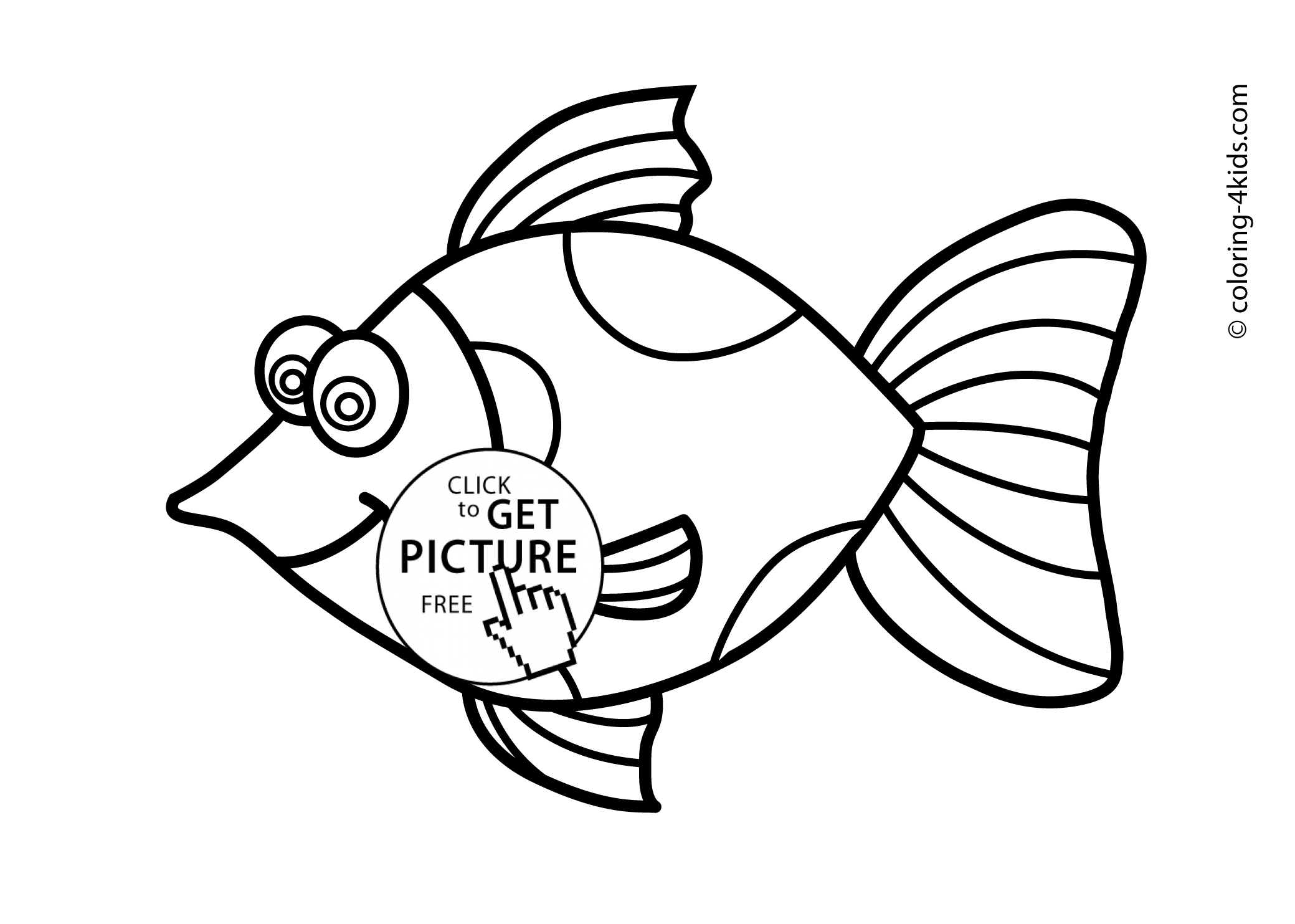 2079x1483 Fish Animals Coloring Pages For Kids, Printable Free Coloing - Fish Sketch For Kids
