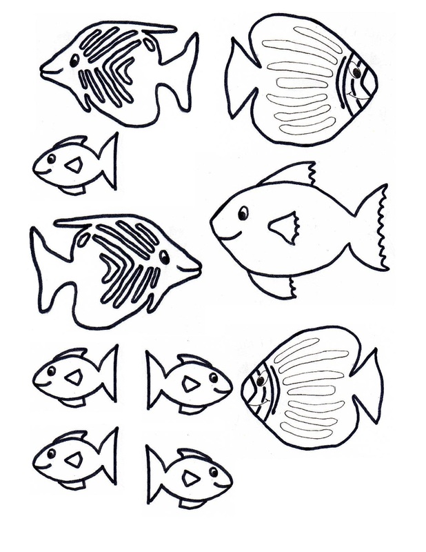 618x800 Underwater Fish Scene Craft For Kids - Fish Sketch For Kids