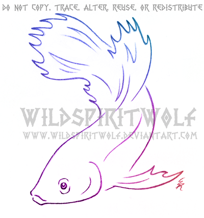400x426 Luna Betta Fish Sketch Commission By Wildspiritwolf - Fish Sketch Images