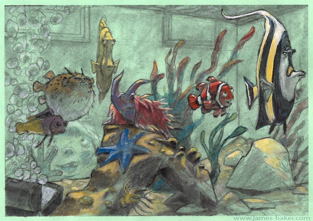 1000x707 Nemo Fish Tank - Fish Tank Sketch