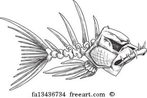 291x194 Free Fish Bone Art Prints And Wall Artwork Freeart - Fishbone Sketch