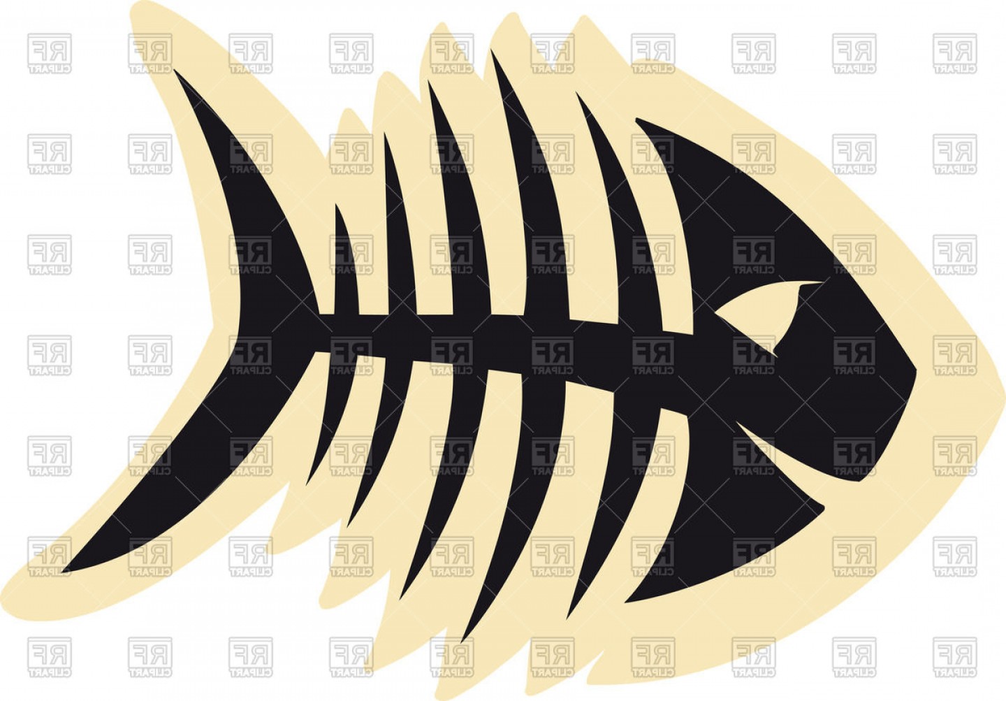 1440x1003 Sketch Of Fish Skeleton Fish Bone Vector Clipart Geekchicpro - Fishbone Sketch