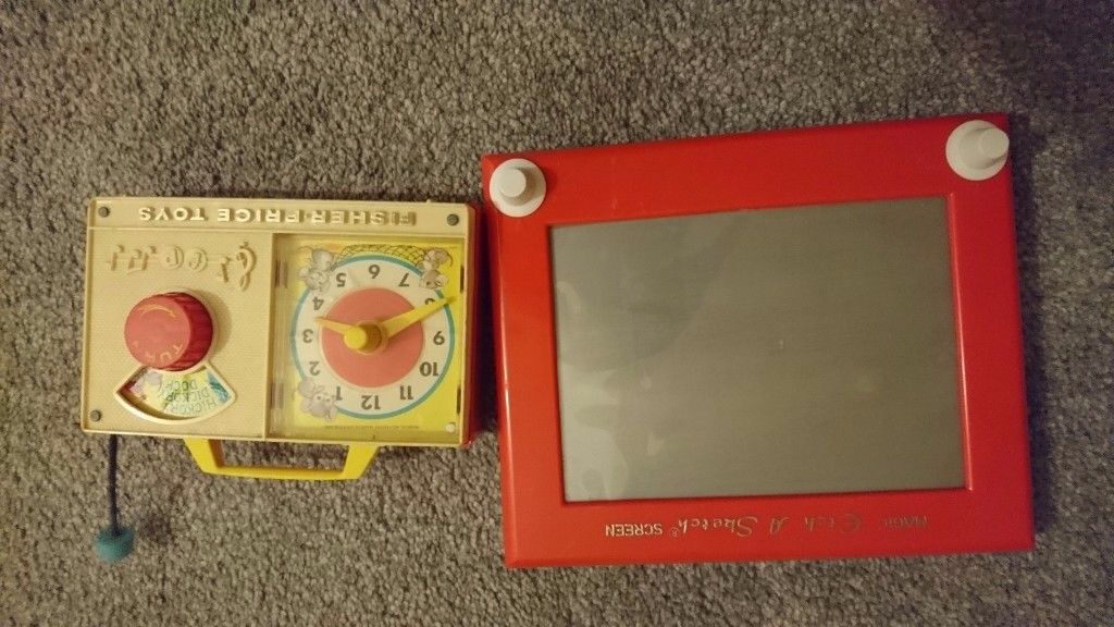 1024x576 Fisher Price Clock And Etch Sketch Vintage Toys In Hull, East - Fisher Price Etch A Sketch