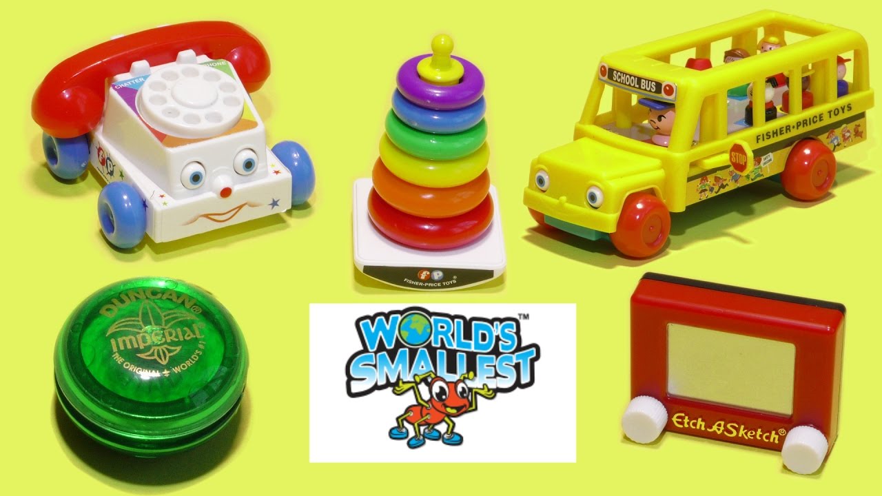 1280x720 World Smallest Yoyo School Bus Telephone Rock A Stack Etch A - Fisher Price Etch A Sketch