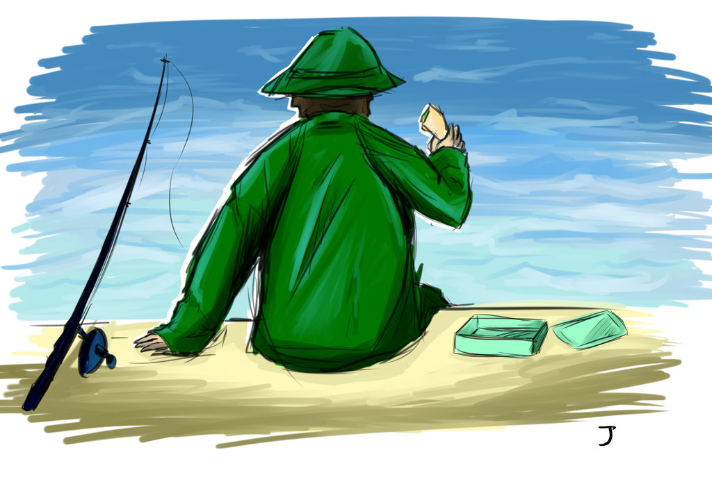 Fisherman Sketch at PaintingValley.com | Explore collection of