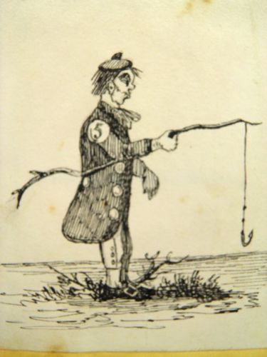 375x500 Antique English School Pen Amp Ink Drawing Portrait Of A Fisherman - Fisherman Sketch