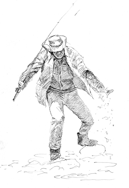 446x648 Kentucky Department Of Fish Amp Wildlife Rick Hill Sketches - Fisherman Sketch