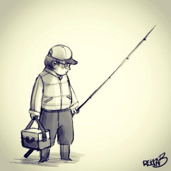 Fisherman Sketch at PaintingValley.com | Explore collection of