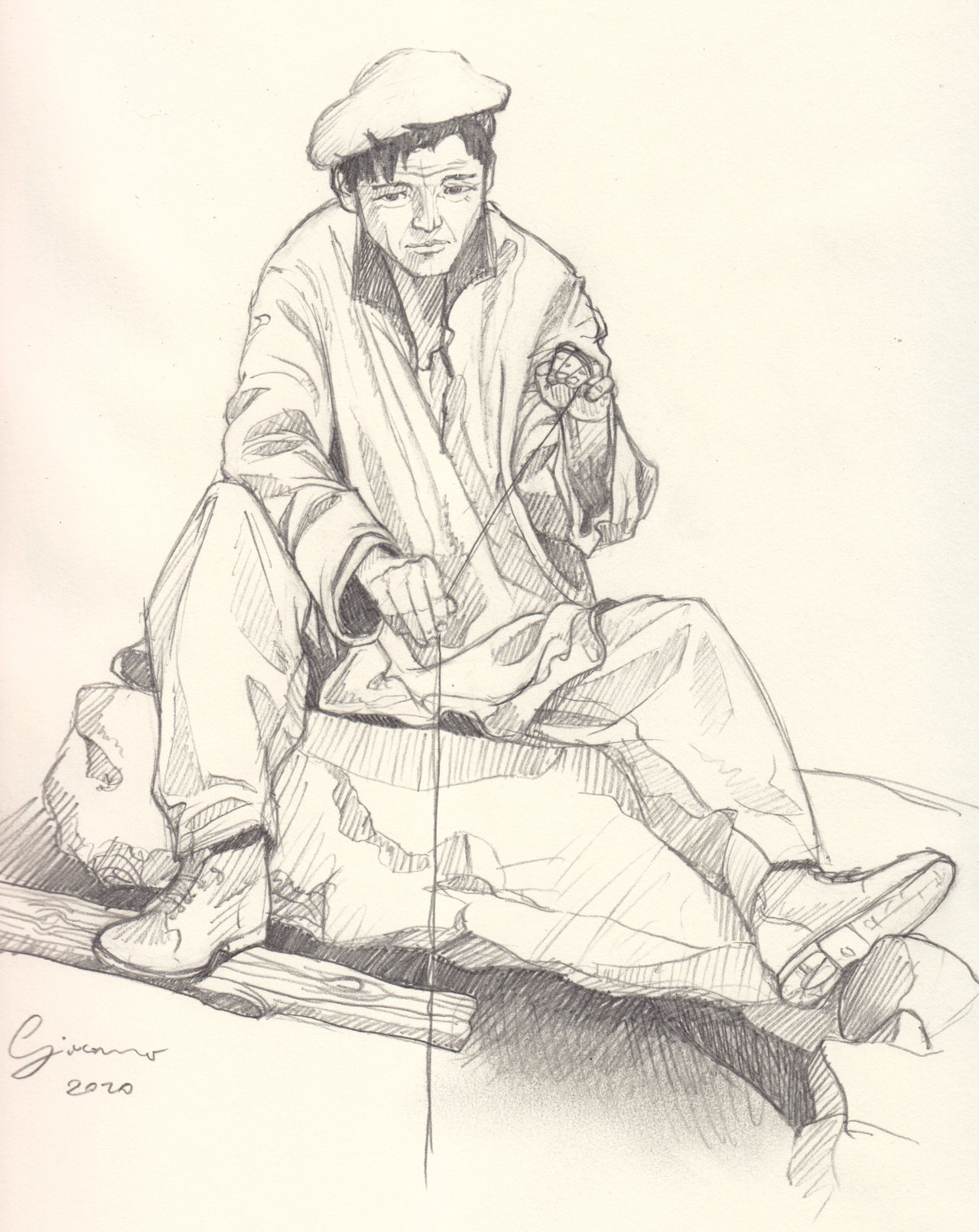 1280x1610 Fisherman - Fisherman Sketch