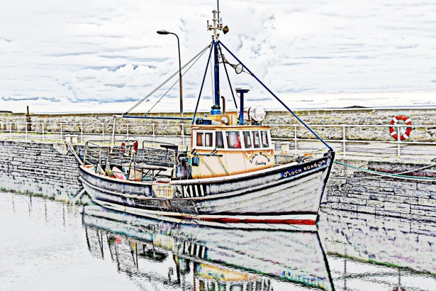 615x410 Fishing Boat Sketch Free Stock Photo - Fishing Boat Sketch