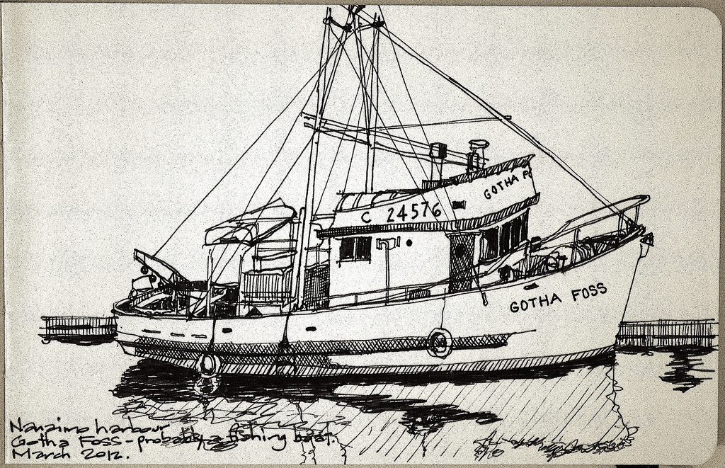 1024x661 Nanaimo - Fishing Boat Sketch