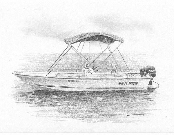 600x466 Wp Lg Fishing Boat Drawing By Mike Theuer - Fishing Boat Sketch