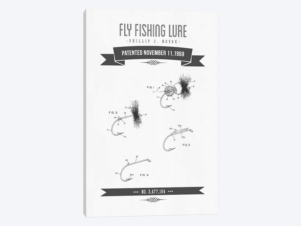1000x750 P.j. Novak Fly Fishing Lure Patent Sketch Retro (... Aged Pixel - Fishing Lure Sketch