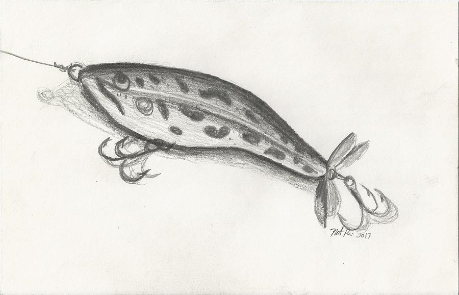 900x578 Top Water Fishing Drawing By Nate Price - Fishing Lure Sketch