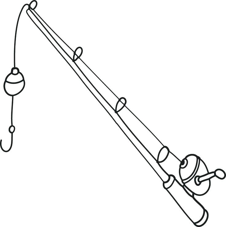 736x739 Coloring Pages Fishing Rod Coloring Book Pages Colouring - Fishing Rod Sketch