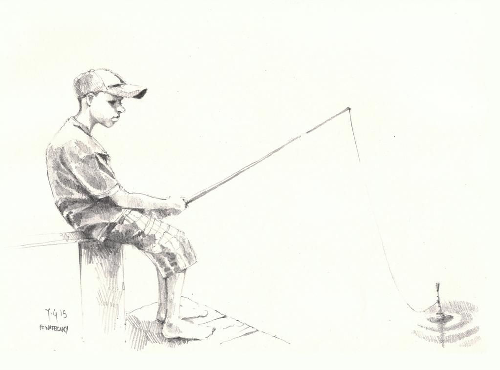 1023x758 Anthony Greentree On Projects To Try Sketches - Fishing Rod Sketch